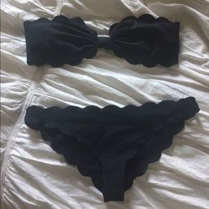 Marysia Black Scalloped Bikini